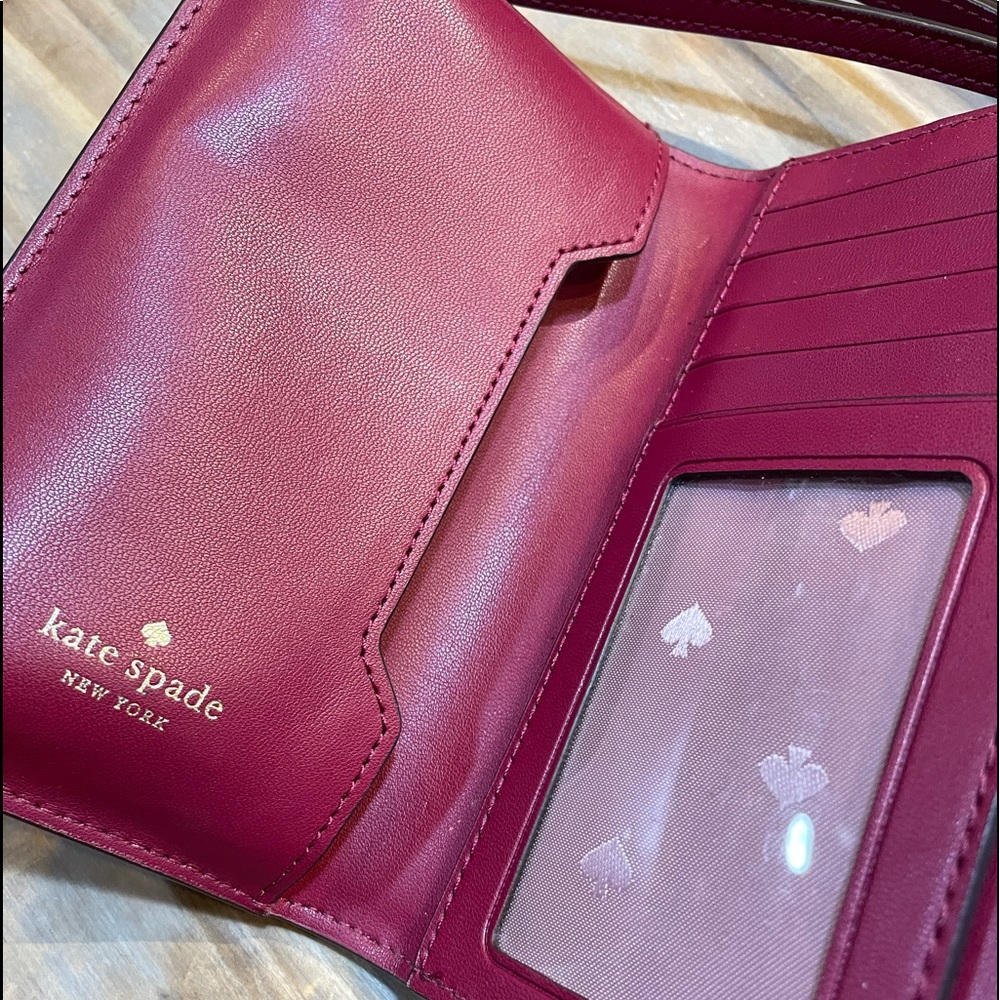 kate spade Burgundy Envelope Wristlet Clutch - Picture 3 of 6